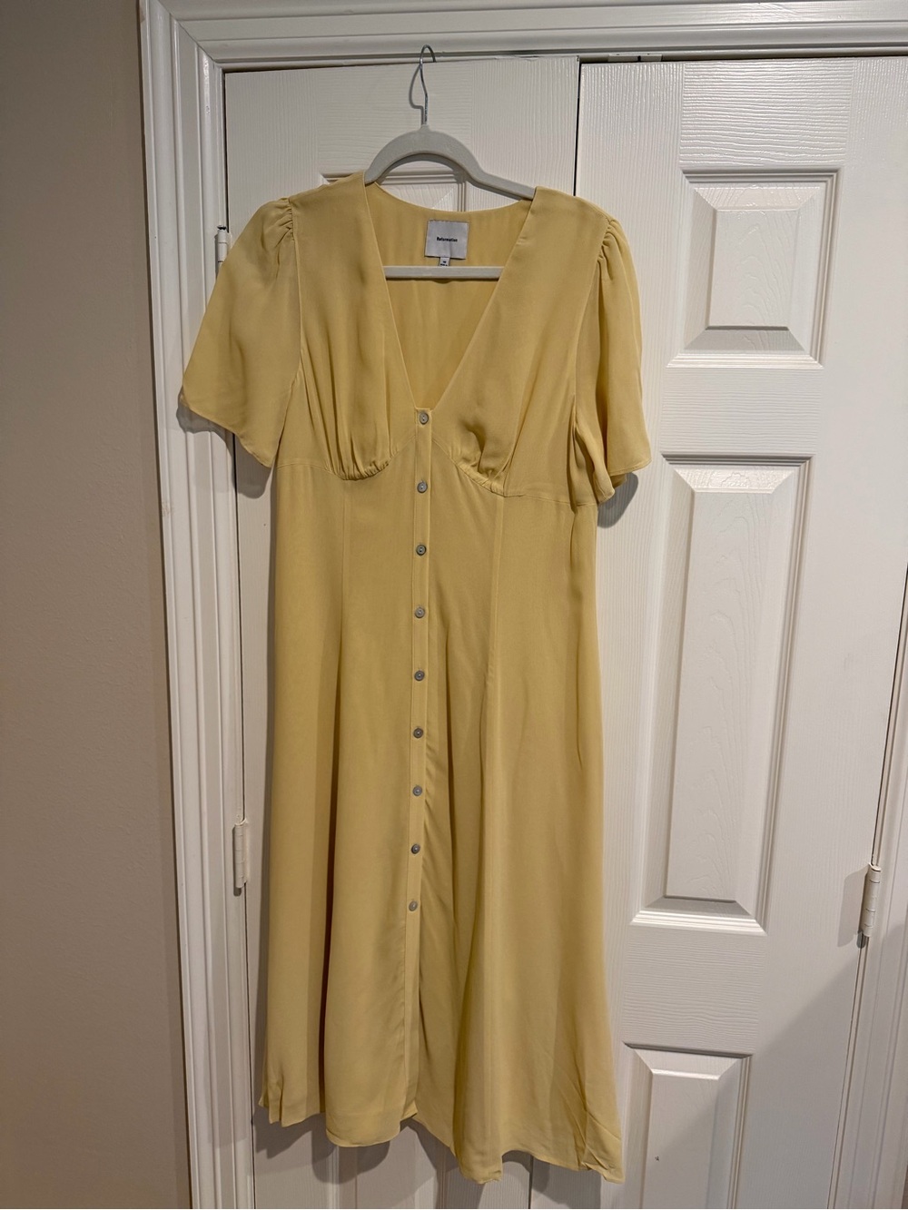 Reformation Button-Front Yellow Midi Dress - Picture 2 of 4